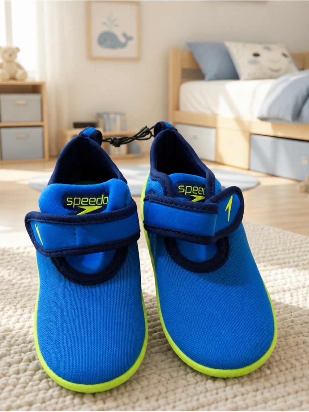 Speedo Kids Blue and Neon Green Water Shoes